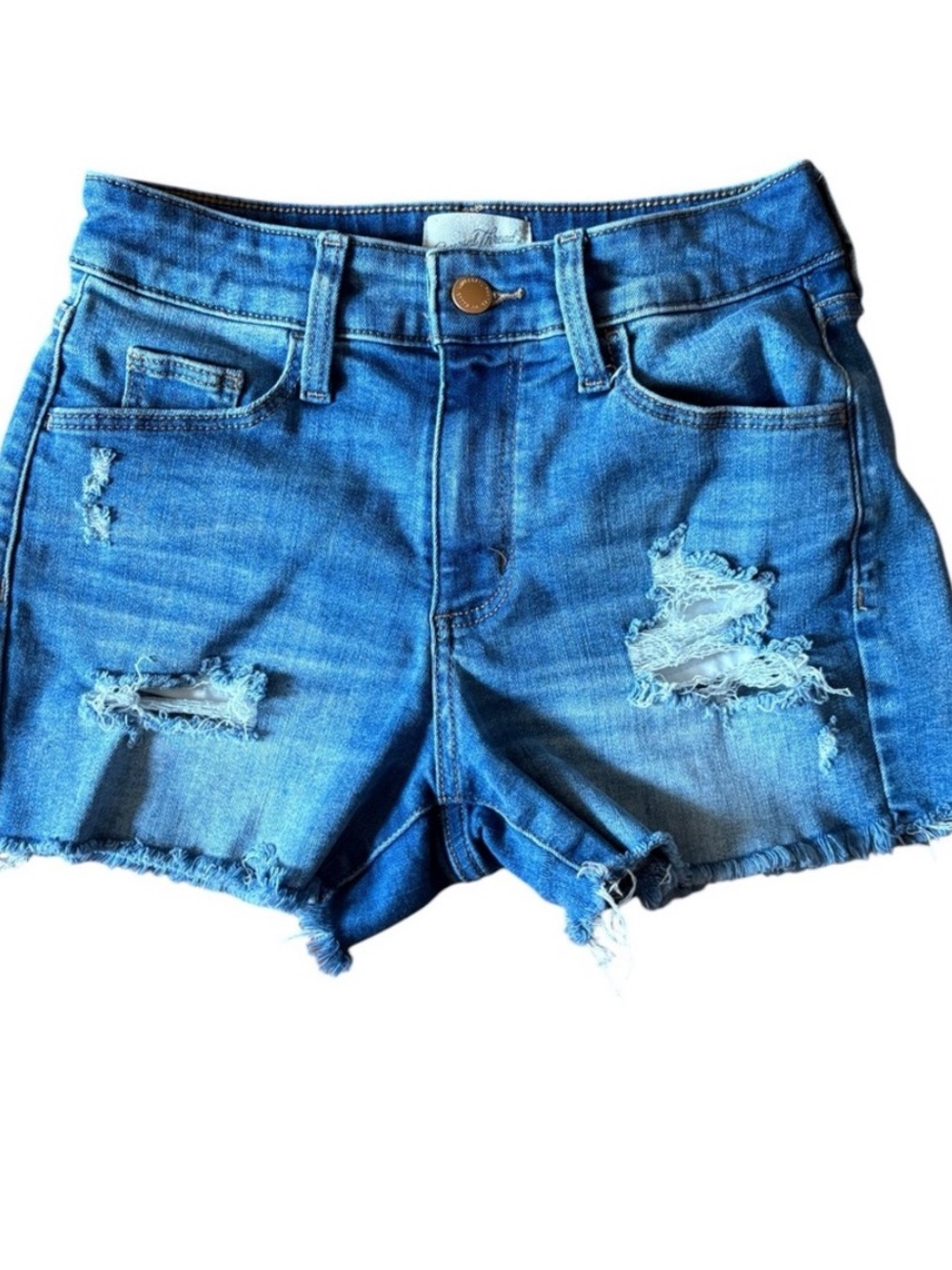 Universal Thread Jean Shorts Size 0 Distressed Cut-Off Denim High Rise